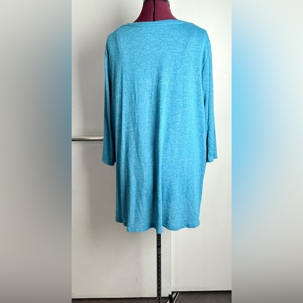 Lane Bryant Blue 3/4 Sleeve Relaxed Tunic - Picture 2 of 6